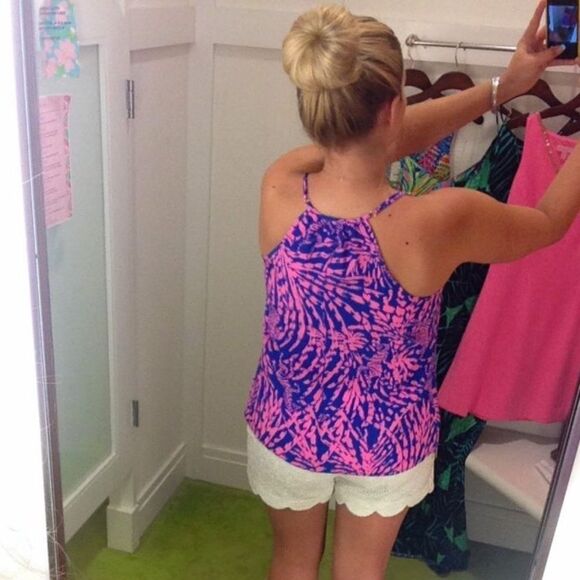Lilly Pulitzer Rory Tank Top Pink Blue Zebra Rollin In The Grass Size XXS - Picture 3 of 10